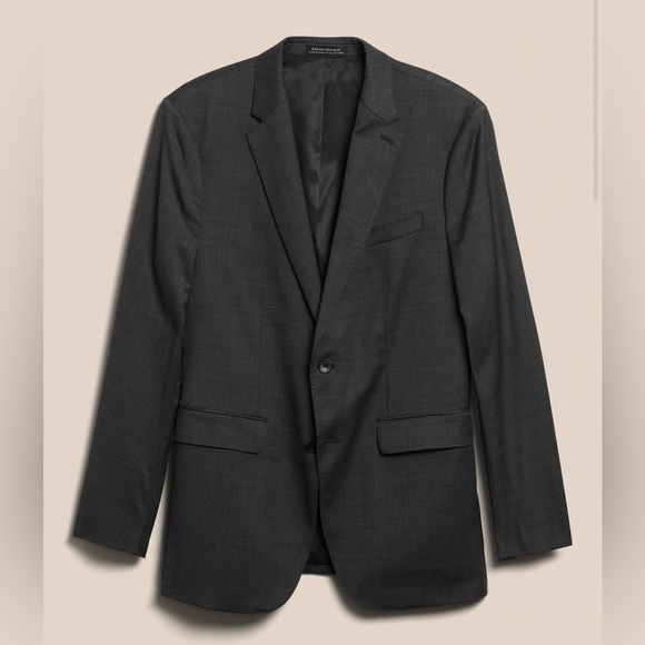 Banana Republic | (NWT) Signature Italian Nailhead Suit Jacket in Gray | 48R - Picture 2 of 10